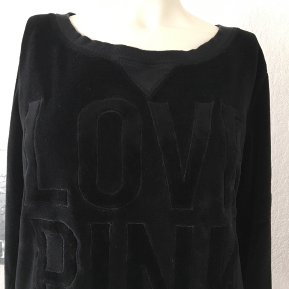 Victoria’s Secret PINK- Velour Black Sweater, medium - Picture 4 of 7